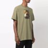 Camiseta verde de manga corta y cuello redondo con estampado de pintura Off-White para hombre, colección FW21, corte holgado