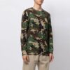 Camiseta verde de manga larga holgada con estampado de camuflaje Off-White para hombre, temporada primavera-verano 2021