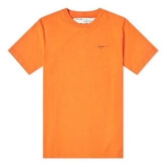 Camisetas de cuello redondo con logo impreso para hombre, naranja