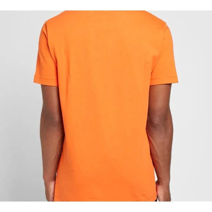 Camisetas de cuello redondo con logo impreso para hombre, naranja