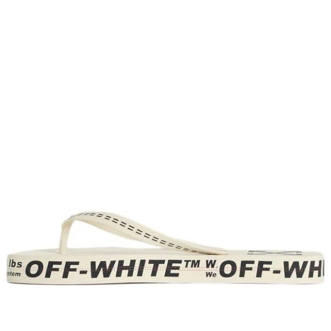 Chanclas blancas con suela gruesa y letras de playa