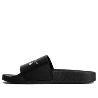 Chanclas de piscina Off-White con estampado multilogo, color negro