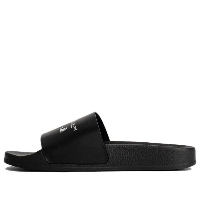 Chanclas de piscina Off-White con estampado multilogo, color negro