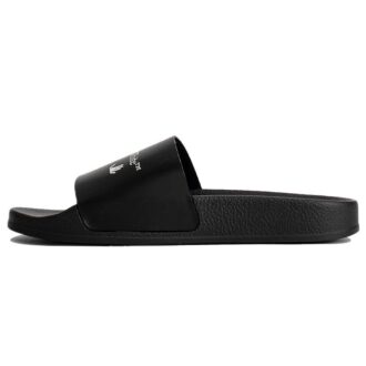 Chanclas de piscina Off-White con estampado multilogo, color negro