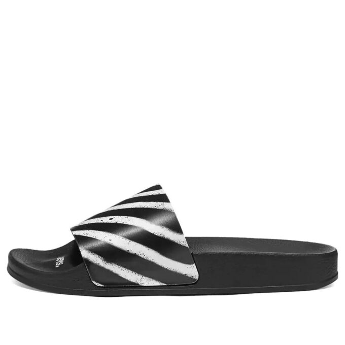 Chanclas «Spray Stripe – Negro Blanco»