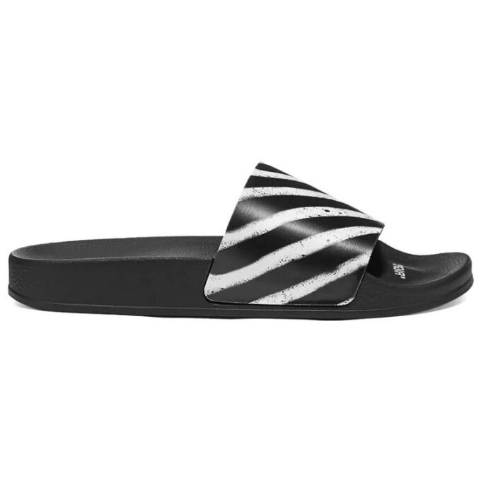 Chanclas «Spray Stripe – Negro Blanco»
