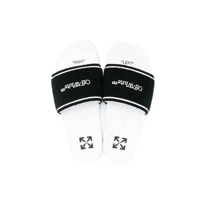 Chanclas «Towel – Blanco Negro»