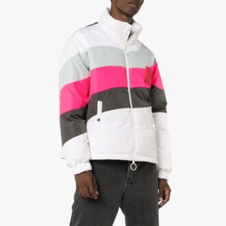 Chaqueta a rayas, versión entallada, con bloques de color