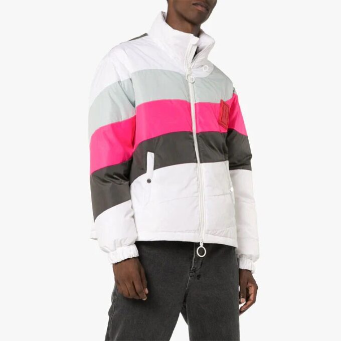 Chaqueta a rayas, versión entallada, con bloques de color