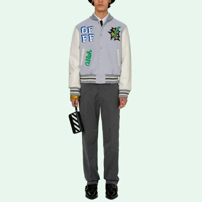 Chaqueta aviador con estampado de la colección primavera-verano 2021, azul