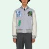 Chaqueta aviador con estampado de la colección primavera-verano 2021, azul