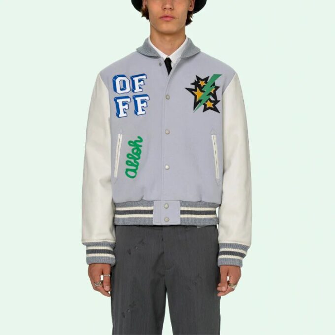 Chaqueta aviador con estampado de la colección primavera-verano 2021, azul