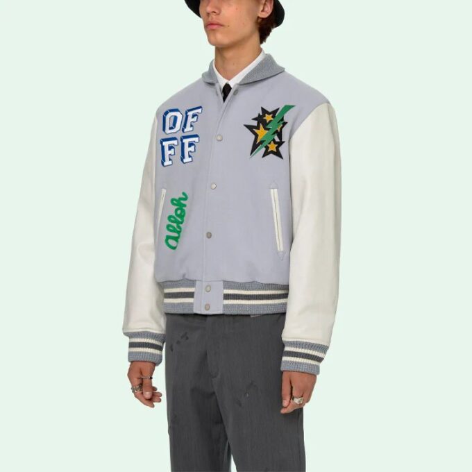 Chaqueta aviador con estampado de la colección primavera-verano 2021, azul