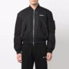 Chaqueta aviador de manga larga con cremallera y estampado, colección primavera-verano 2022, color negro
