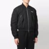 Chaqueta aviador de manga larga con cremallera y estampado, colección primavera-verano 2022, color negro