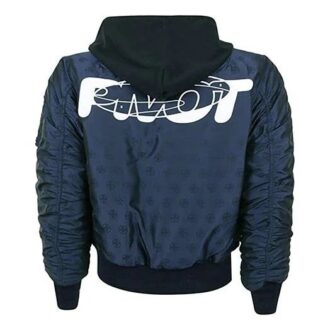 Chaqueta aviador reversible con capucha Azul marino