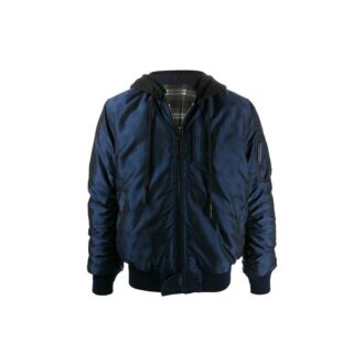 Chaqueta aviador reversible con capucha Azul marino