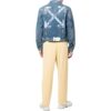 Chaqueta azul de hombre Off-White FW22 con estampado en la espalda, solapa y mangas largas, versión Denim