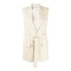 Chaqueta blazer sin mangas de un solo botonero Off-White SS20, color blanco roto