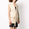 Chaqueta blazer sin mangas de un solo botonero Off-White SS20, color blanco roto