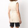 Chaqueta blazer sin mangas de un solo botonero Off-White SS20, color blanco roto