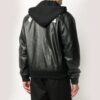 Chaqueta bomber de cuero con estampado del logotipo