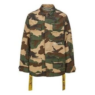 Chaqueta cargo amarilla de camuflaje con múltiples bolsillos