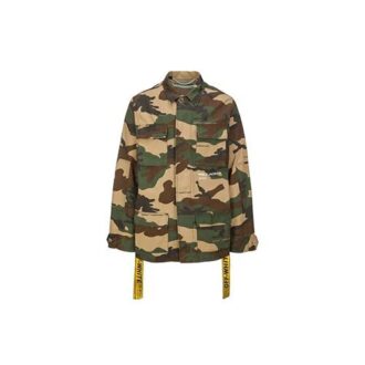 Chaqueta cargo amarilla de camuflaje con múltiples bolsillos
