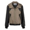 Chaqueta casual con capucha Off-White para hombre, temporada primavera-verano 2022, con colores contrastantes y detalles de costuras, versión caqui