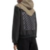 Chaqueta casual con capucha Off-White para hombre, temporada primavera-verano 2022, con colores contrastantes y detalles de costuras, versión caqui