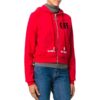 Chaqueta casual con capucha y cremallera Off-White Micro Mark, corte holgado, color rojo