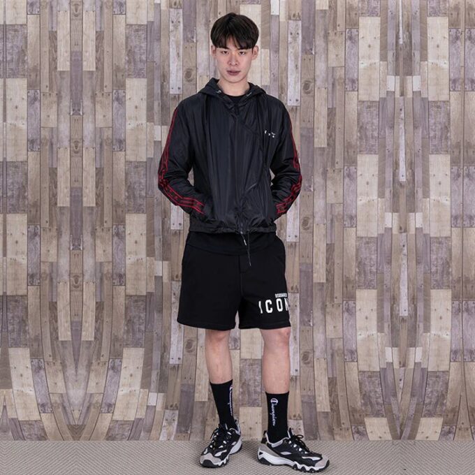 Chaqueta casual con capucha y cremallera SS21, versión estándar, negro
