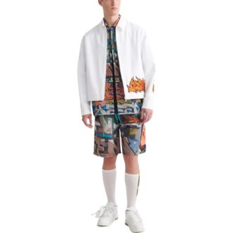 Chaqueta casual Off-White para hombre FW22 de color liso con estampado de logotipo, color blanco