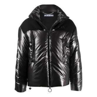 Chaqueta clásica con capucha y cuello alto, negra