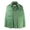 Chaqueta clásica con logo alfabético y múltiples bolsillos, versión verde