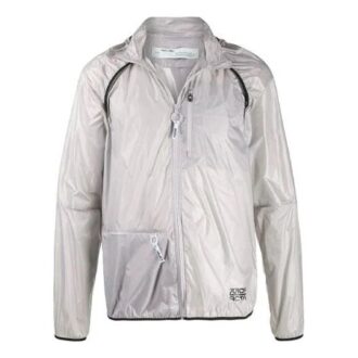 Chaqueta con capucha, cremallera, fina y ligera, corte holgado, gris claro