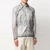 Chaqueta con capucha, cremallera, fina y ligera, corte holgado, gris claro