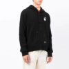 Chaqueta con capucha, cremallera y estampado FW21, corte holgado, negro