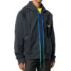 Chaqueta con capucha de algodón estampada para hombre, negra