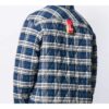 Chaqueta con capucha de franela a cuadros azul