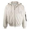 Chaqueta con capucha desmontable y cremallera Off-White para hombre, temporada FW21, corte holgado, marrón claro