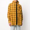 Chaqueta con capucha estampada a cuadros, corte holgado, amarilla