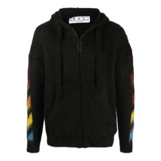 Chaqueta con capucha estampada para hombre Off-White, color negro