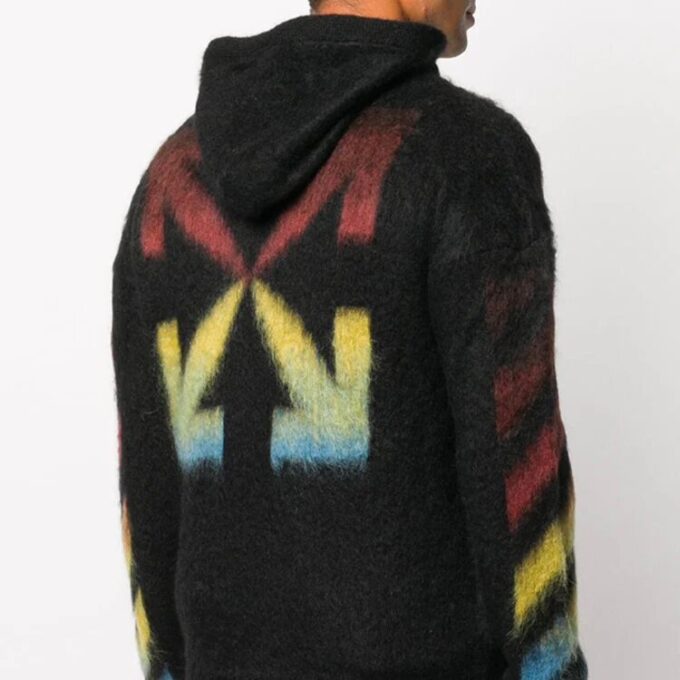 Chaqueta con capucha estampada para hombre Off-White, color negro