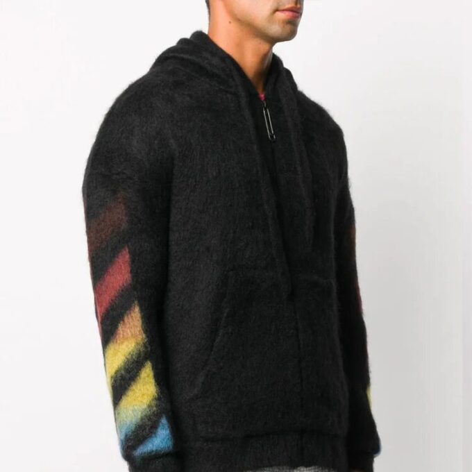 Chaqueta con capucha estampada para hombre Off-White, color negro