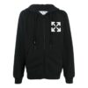 Chaqueta con capucha Off-White para hombre FW22 con estampado de logotipo de Arrows, versión en negro