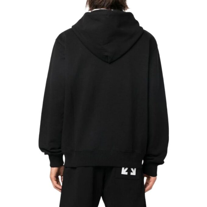 Chaqueta con capucha Off-White para hombre FW22 con estampado de logotipo de Arrows, versión en negro