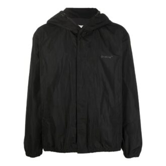Chaqueta con capucha Off-White para hombre FW22 con estampado del logotipo clásico, versión estándar, negra