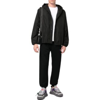 Chaqueta con capucha Off-White para hombre FW22 con estampado del logotipo clásico, versión estándar, negra