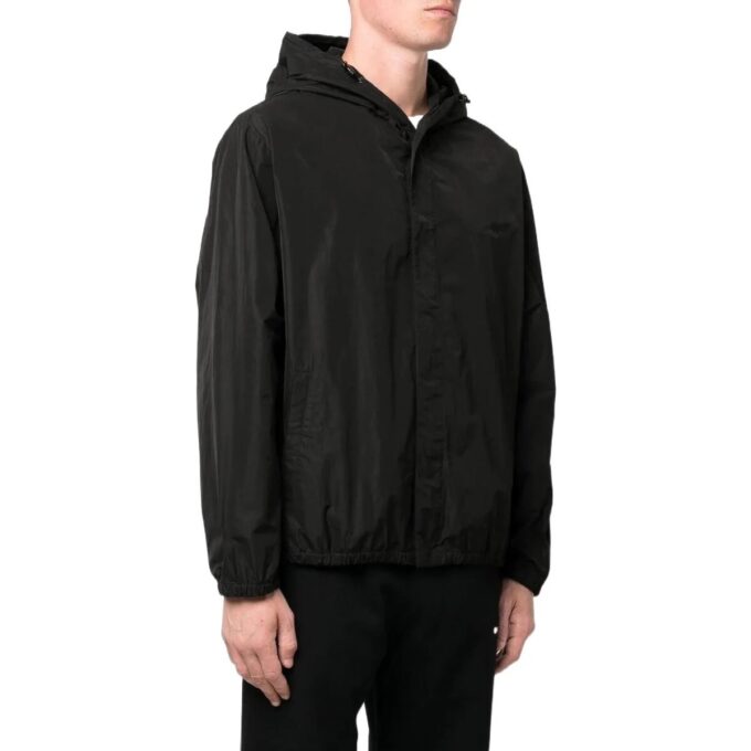Chaqueta con capucha Off-White para hombre FW22 con estampado del logotipo clásico, versión estándar, negra